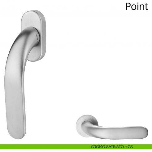 Maniglia per finestra martellina DK Point Linea Calì cromo satinato