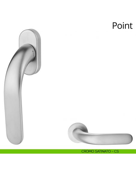 Maniglia per finestra martellina DK Point Linea Calì cromo satinato