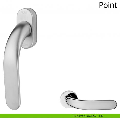 Maniglia per finestra martellina DK antintrusione Point Linea Calì cromo lucido