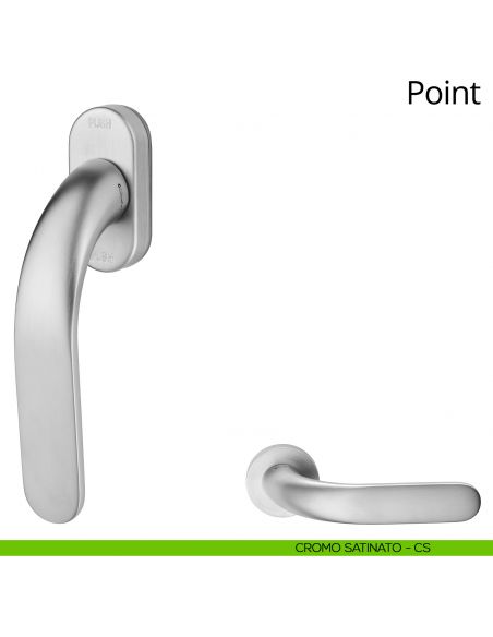 Maniglia per finestra martellina DK antintrusione Point Linea Calì cromo satinato