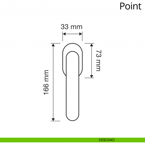 Maniglia per finestra martellina DK antintrusione Point Linea Calì disegno