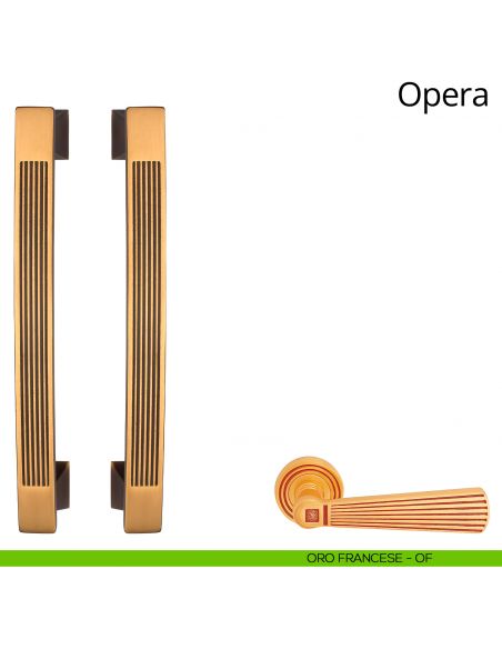 Maniglione accoppiato per porta Opera Linea Calì oro francese
