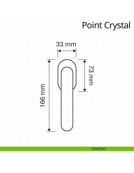 Maniglia con Swarovski per finestra martellina DK antintrusione Point Crystal Linea Calì disegno