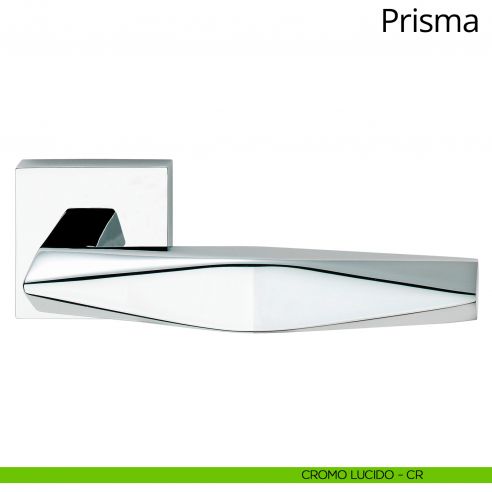 Maniglia per porta interna Prisma Linea Calì rosetta quadrata tradizionale cromo