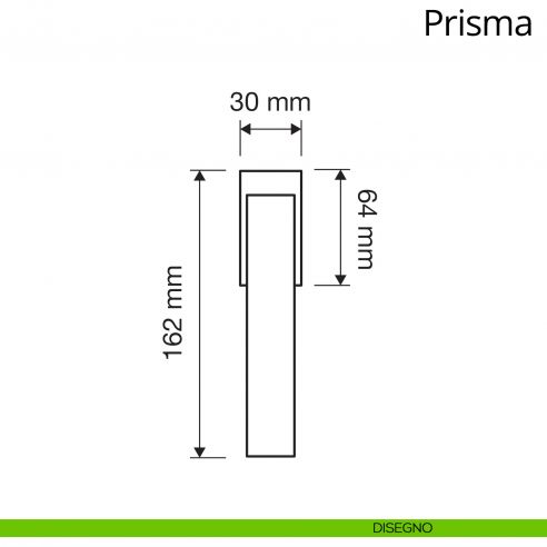 Maniglia per finestra martellina DK Prisma Linea Calì disegno