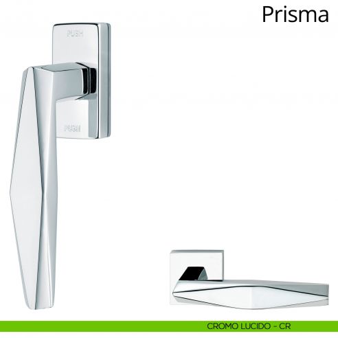 Maniglia per finestra martellina DK antintrusione Prisma Linea Calì cromo