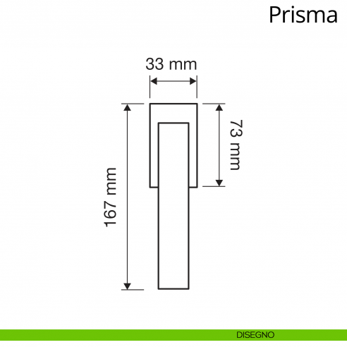 Maniglia per finestra martellina DK antintrusione Prisma Linea Calì disegno
