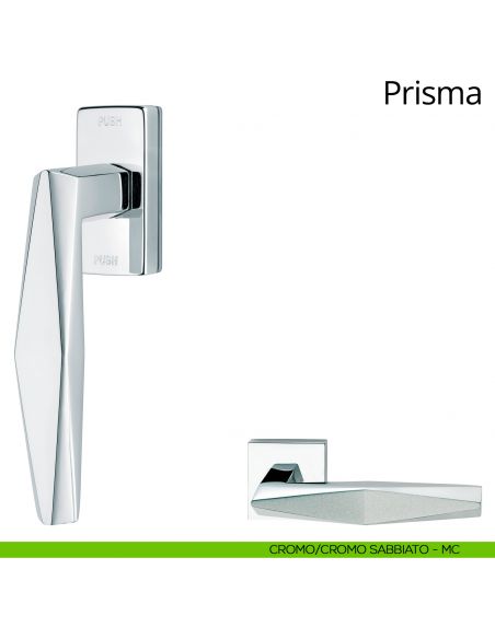 Maniglia per finestra martellina DK antintrusione Prisma Linea Calì cromo sabbiato - cromo