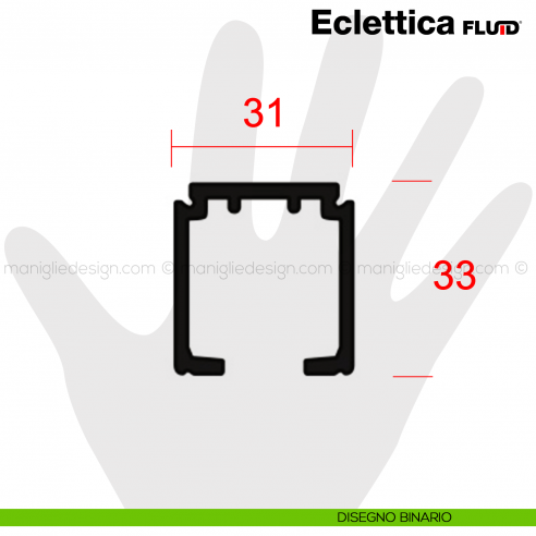 Binario per porta scorrevole ammortizzato Eclettica Fluid Terno Scorrevoli 120 kg