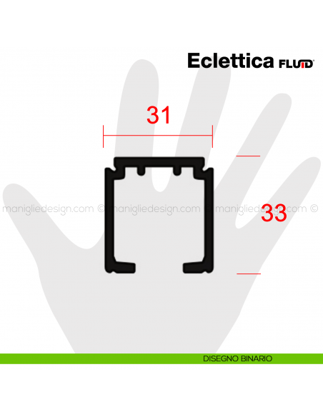 Binario per porta scorrevole ammortizzato Eclettica Fluid Terno Scorrevoli 120 kg