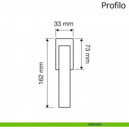 Maniglia per finestra martellina DK antintrusione Profilo Linea Calì disegno