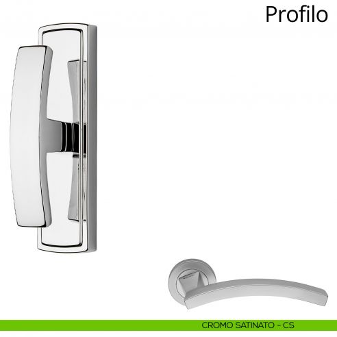 Maniglia per finestra cremonese Profilo Linea Calì cromo satinato