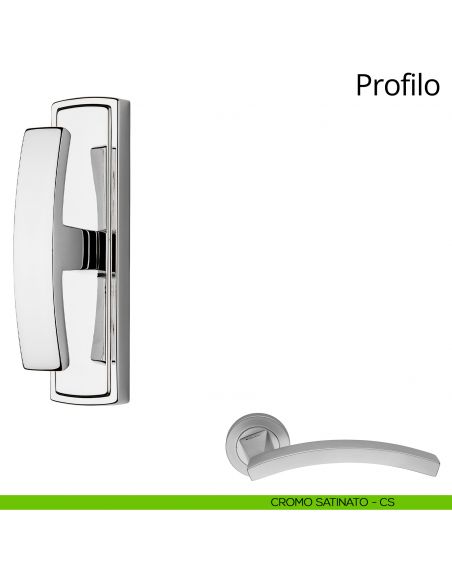 Maniglia per finestra cremonese Profilo Linea Calì cromo satinato