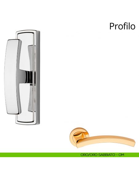 Maniglia per finestra cremonese Profilo Linea Calì oro - oro sabbiato