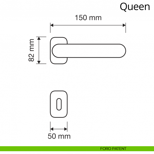 Maniglia per porta interna Queen Linea Calì con rosetta artistica foro patent