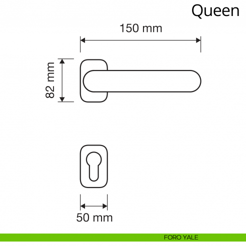 Maniglia per porta interna Queen Linea Calì con rosetta artistica foro yale