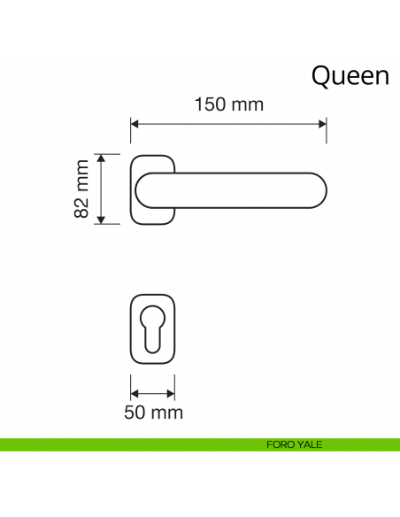 Maniglia per porta interna Queen Linea Calì con rosetta artistica foro yale