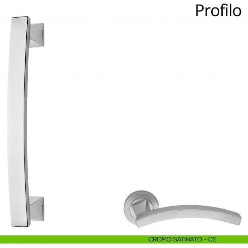 Maniglione per porta Profilo Linea Calì cromo satinato