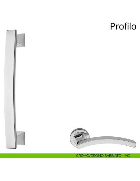 Maniglione per porta Profilo Linea Calì cromo - cromo sabbiato