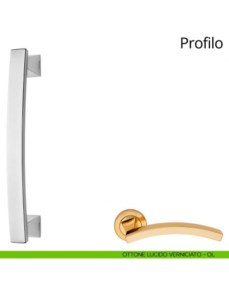 Maniglione per porta Profilo Linea Calì ottone lucido verniciato