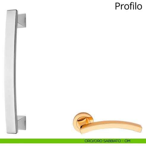 Maniglione per porta Profilo Linea Calì oro - oro sabbiato