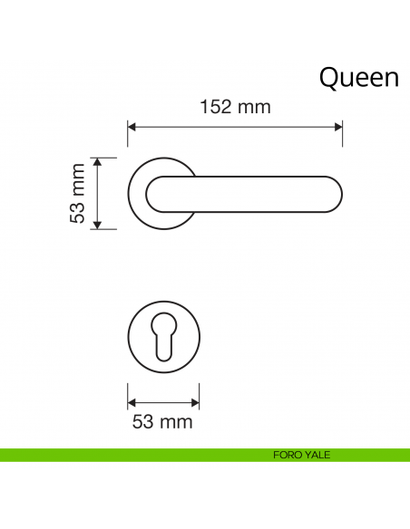 Maniglia per porta interna Queen Linea Calì con rosetta tonda foro yale