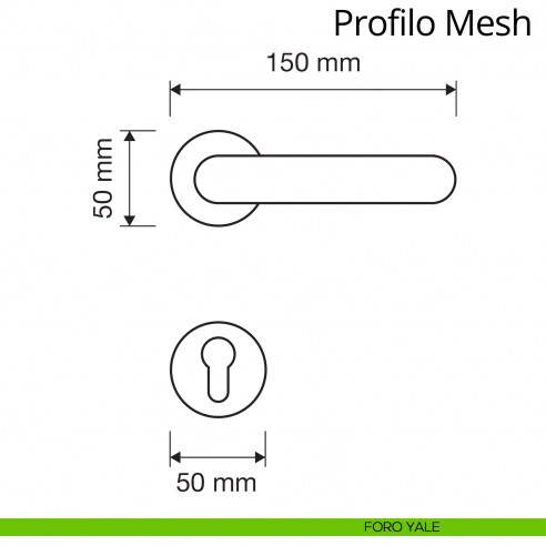 Maniglia con Swarovski per porta interna Profilo Mesh Linea Calì rosetta tonda foro yale