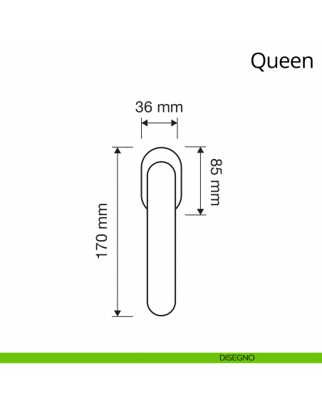 Maniglia per finestra martellina DK Queen Linea Calì disegno