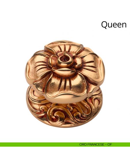 Pomolo per porta fisso Queen Linea Calì oro francese