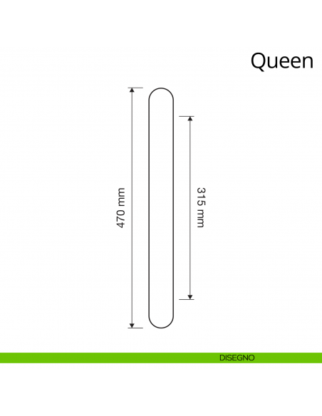 Maniglione per porta Queen Linea Calì disegno
