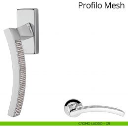 Maniglia con Swarovski per finestra martellina DK Profilo Mesh Linea Calì 2