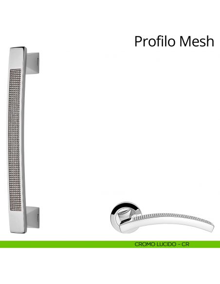 Maniglione con Swarovski per porta Profilo Mesh Linea Calì cromo
