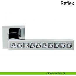 Maniglia con cristalli Swarovski per porta interna Reflex Linea Calì rosetta quadrata tradizionale 2