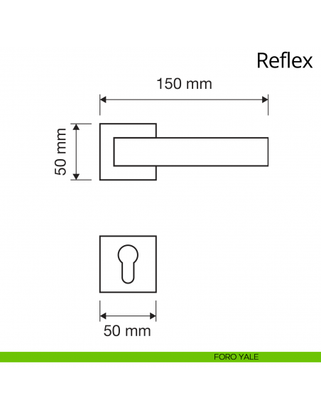 Maniglia con cristalli Swarovski per porta interna Reflex Linea Calì rosetta quadrata tradizionale foro yale