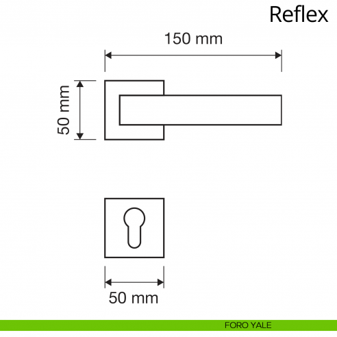 Maniglia con cristalli Swarovski per porta interna Reflex Linea Calì rosetta quadrata bassa foro yale