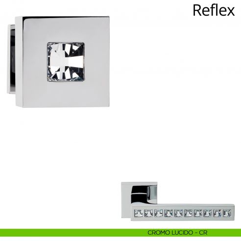 Pomolo con cristallo Swarovski per porta fisso Reflex Crystal Linea Calì cromo lucido