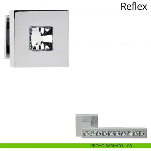 Pomolo con cristallo Swarovski per porta fisso Reflex Crystal Linea Calì cromo satinato