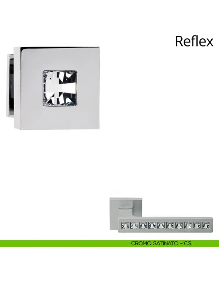 Pomolo con cristallo Swarovski per porta fisso Reflex Crystal Linea Calì cromo satinato