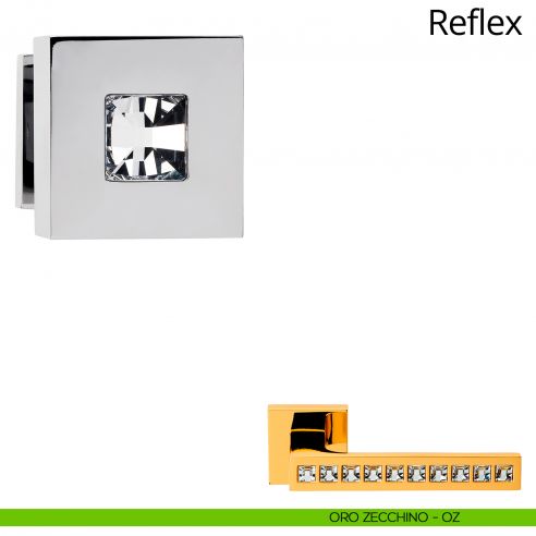 Pomolo con cristallo Swarovski per porta fisso Reflex Crystal Linea Calì oro zecchino