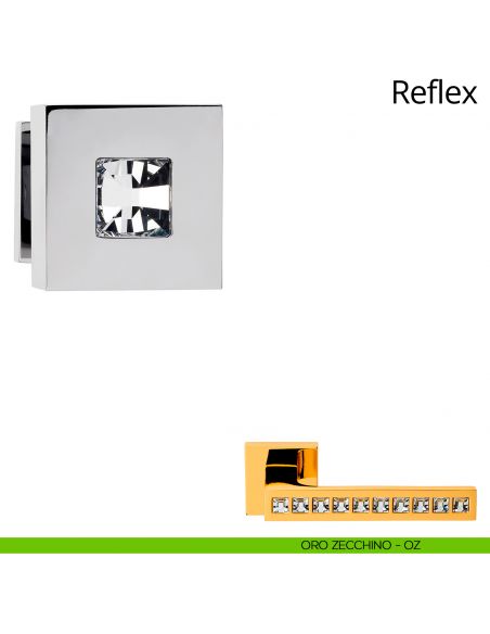 Pomolo con cristallo Swarovski per porta fisso Reflex Crystal Linea Calì oro zecchino