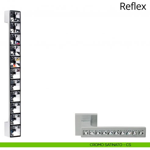 Maniglione con cristallo Swarovski per porta Reflex Linea Calì interasse 282 mm cromo satinato