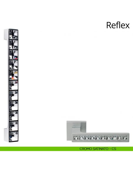 Maniglione con cristallo Swarovski per porta Reflex Linea Calì interasse 282 mm cromo satinato