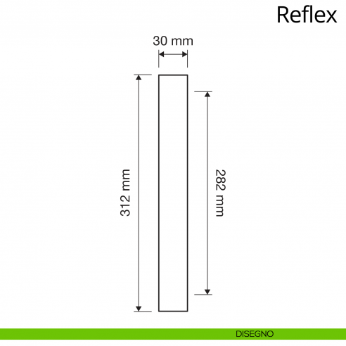 Maniglione con cristallo Swarovski per porta Reflex Linea Calì interasse 282 mm disegno