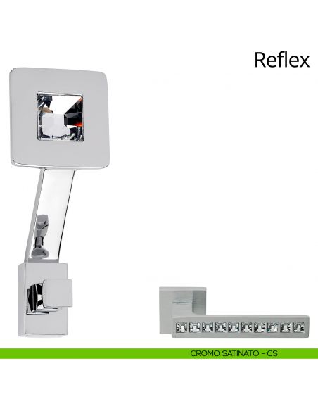 Appendiabiti a parete con cristallo Swarovski Reflex Linea Calì cromo satinato