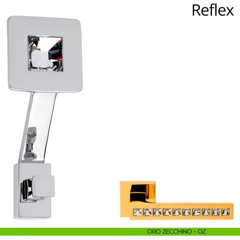 Appendiabiti a parete con cristallo Swarovski Reflex Linea Calì oro zecchino