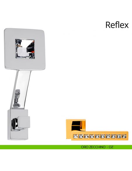 Appendiabiti a parete con cristallo Swarovski Reflex Linea Calì oro zecchino