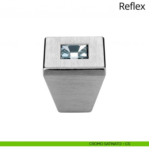 Pomolo con cristallo Swarovski per mobile Reflex Linea Calì cromo satinato