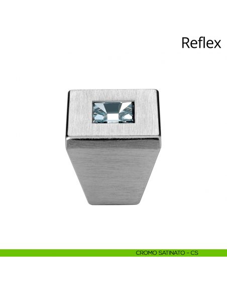 Pomolo con cristallo Swarovski per mobile Reflex Linea Calì cromo satinato