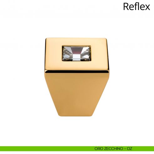 Pomolo con cristallo Swarovski per mobile Reflex Linea Calì oro zecchino