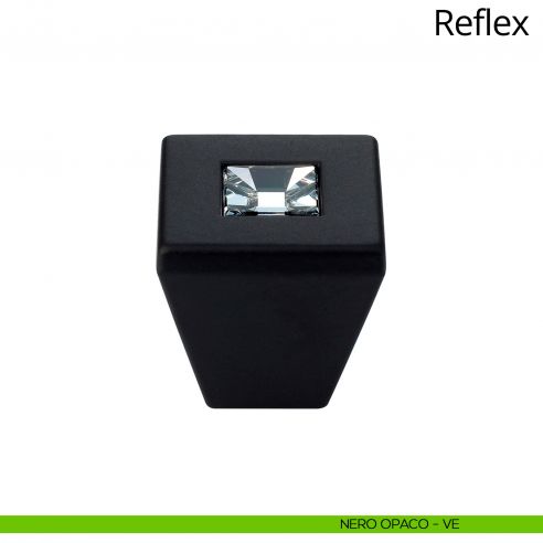 Pomolo con cristallo Swarovski per mobile Reflex Linea Calì nero opaco